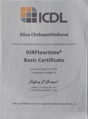 Сертификат Щепетильниковой Алисы Сергеевны